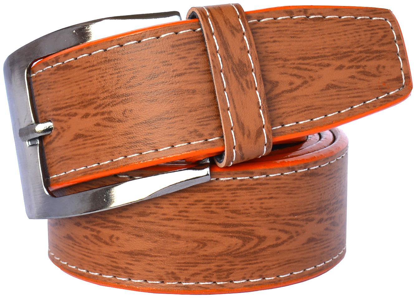 

Sunshopping men s Tan Needle pin Point Buckle Leatherite belt