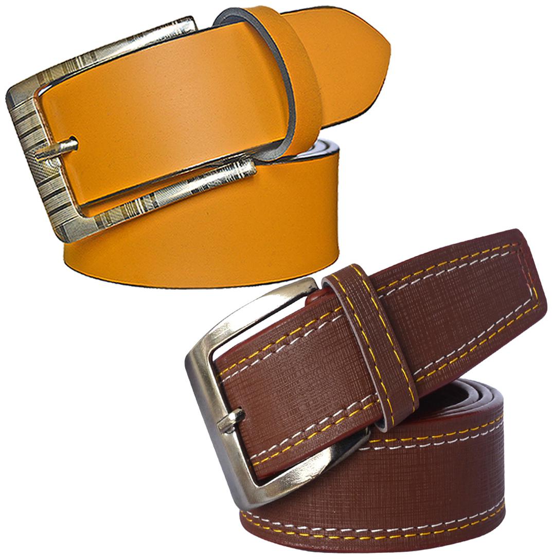

Sunshopping Men s Brown And Tan Synthetic Belt