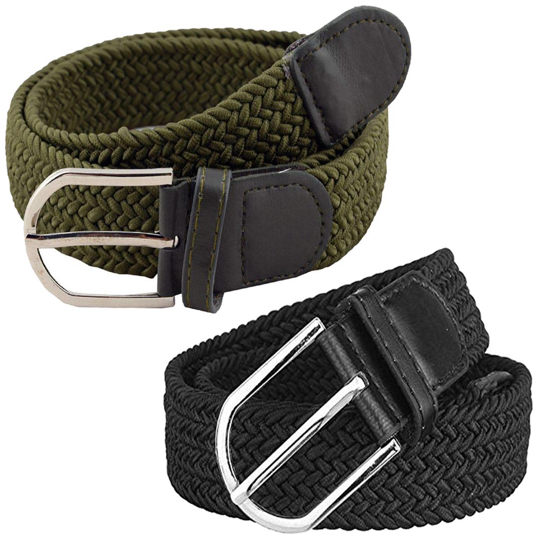 

Sunshopping Men Black And Green Elastic Belt