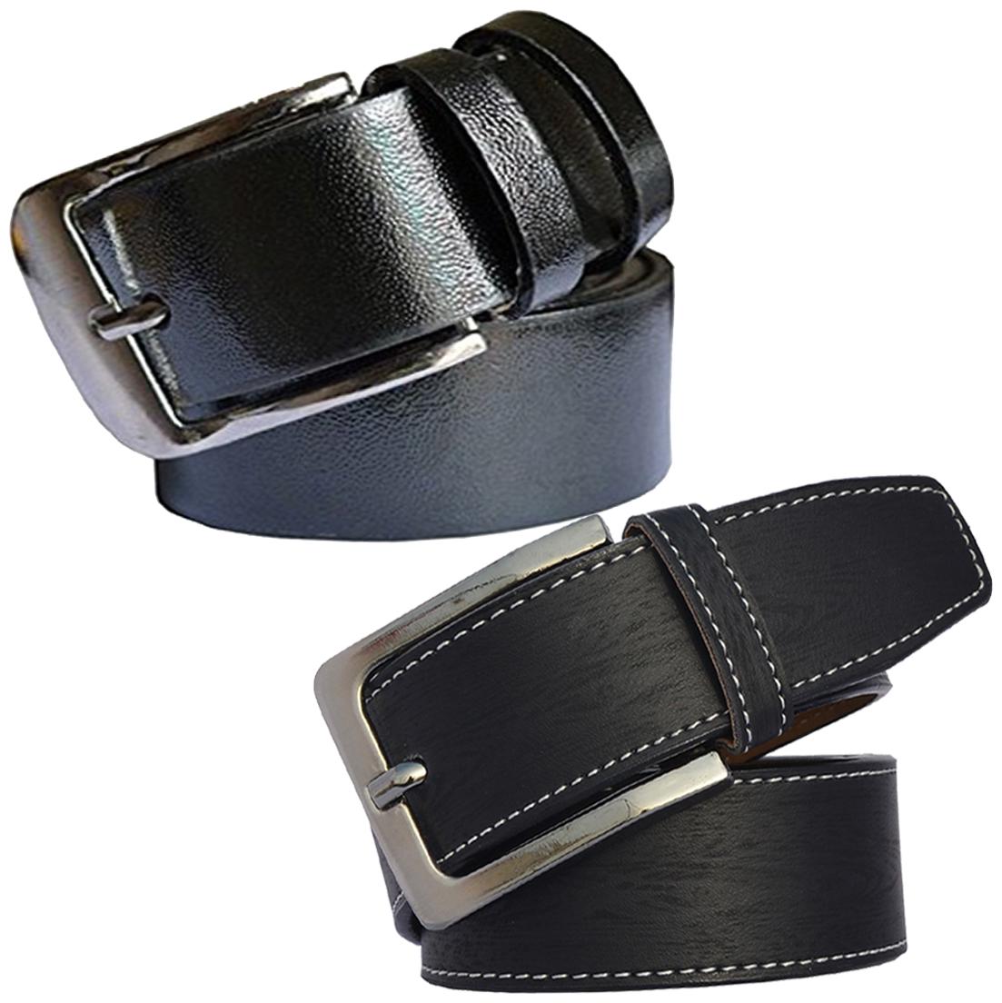 

Sunshopping men s Black Leatherite belts combo