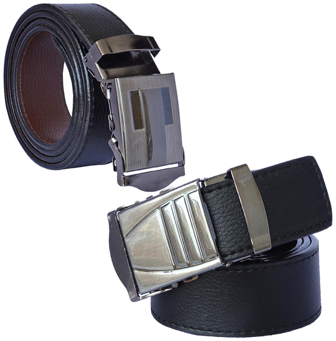 

Sunshopping Men s Black Synthetic Auto Lock Buckle Belt