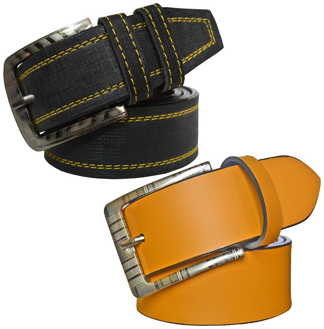 

Sunshopping Men s Black And Tan Synthetic Belt