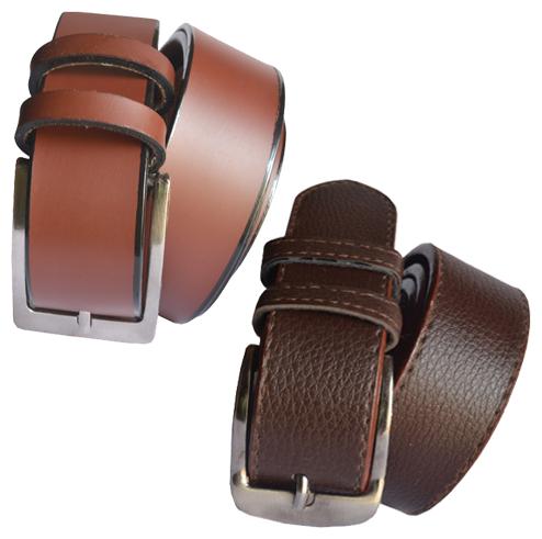 

Sunshopping men s brown leatherite needle pin point buckle belts combo
