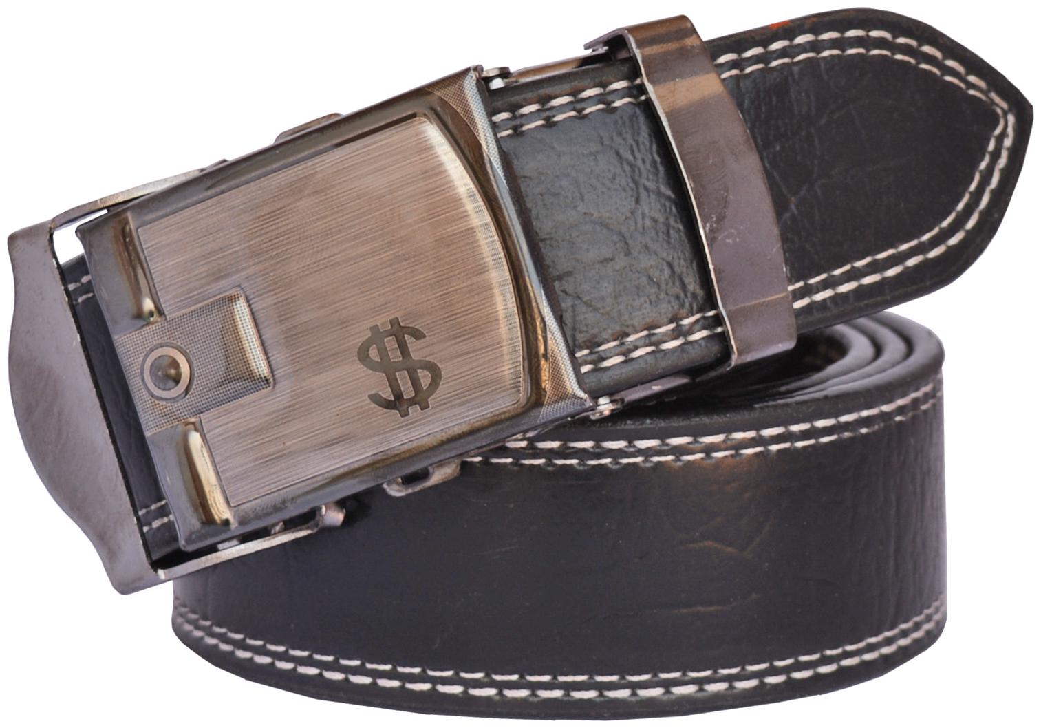 

Sunshopping men s Black Auto Lock Buckle Leatherite belt