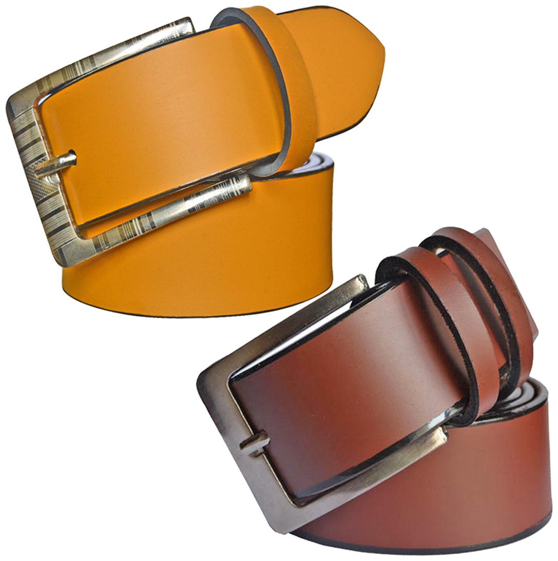

Sunshopping Men s Brown And Tan Synthetic Leather Belt