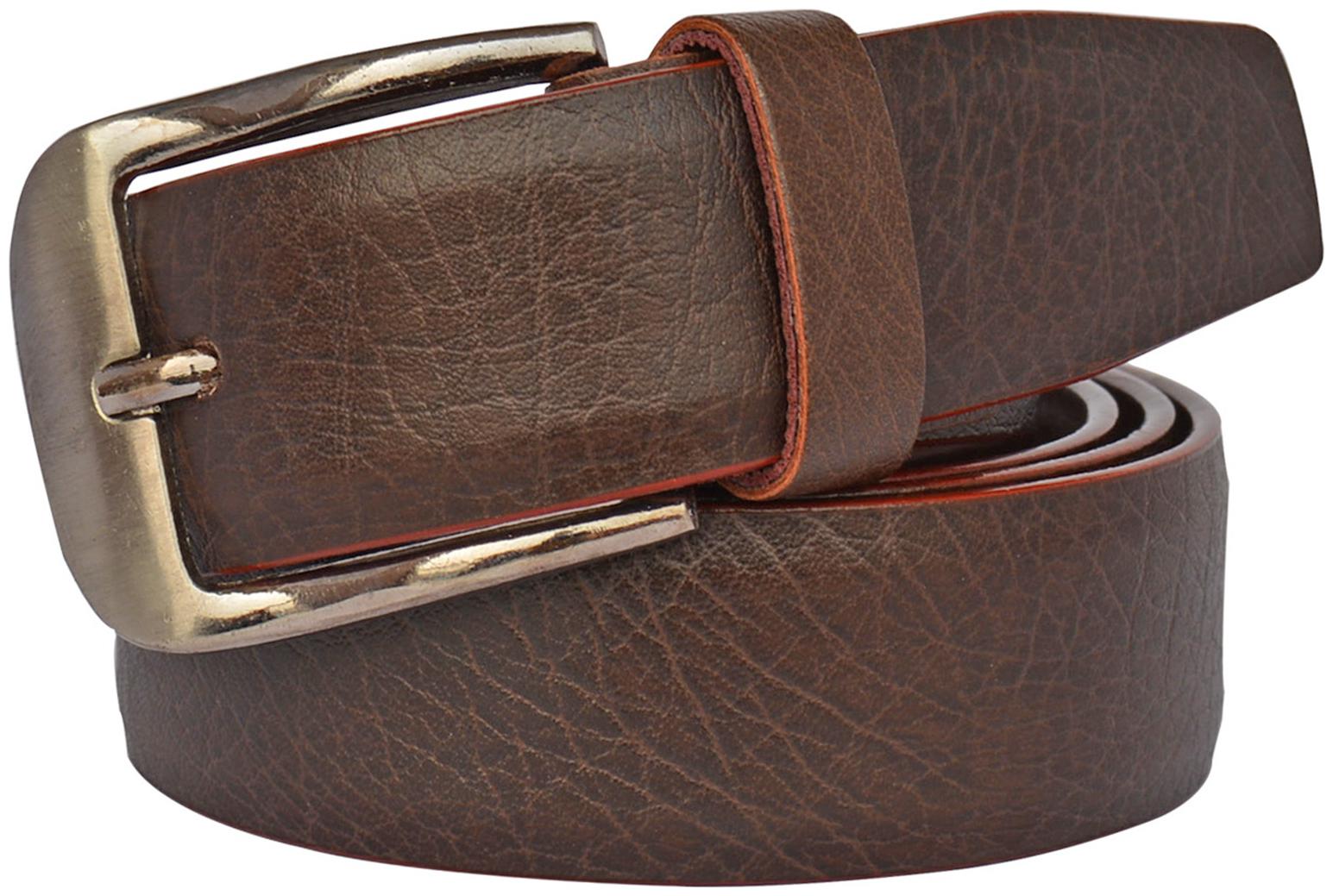 

Sunshopping Men s Brown Leatherite Needle Pin Point Buckle Belt