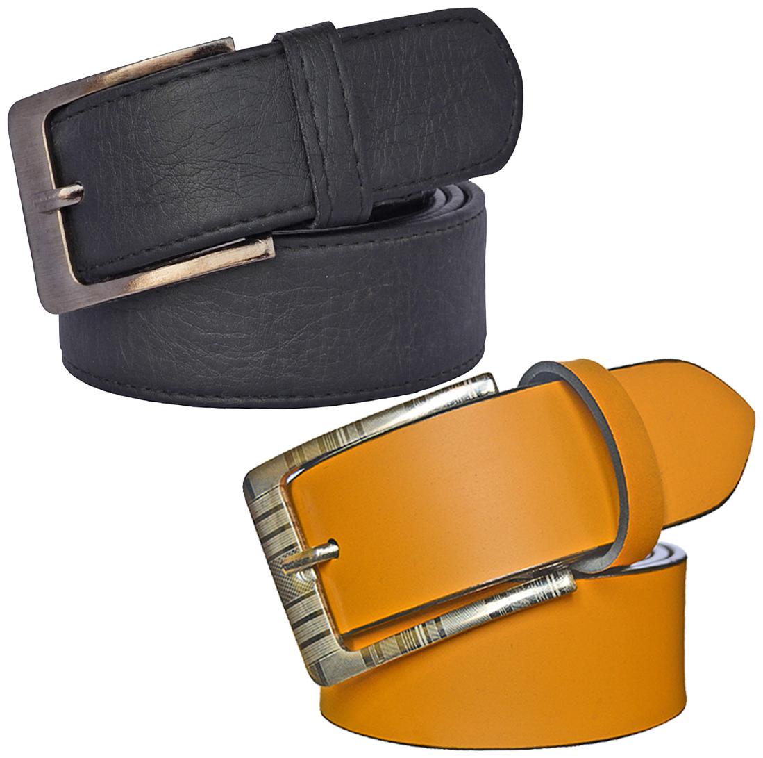 

Sunshopping Men s Black And Tan Synthetic Belt