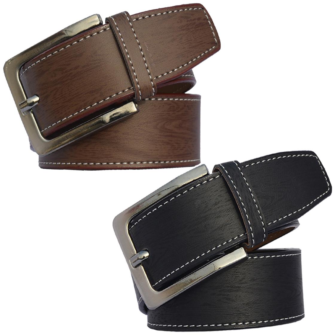 

Sunshopping men s Black and Brown belts combo