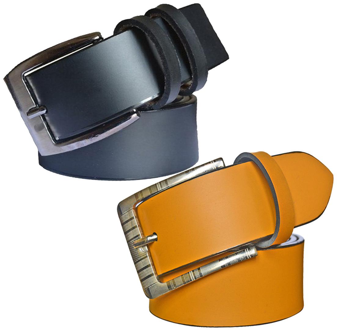 

Sunshopping Men s Black And Tan Synthetic Leather Belt