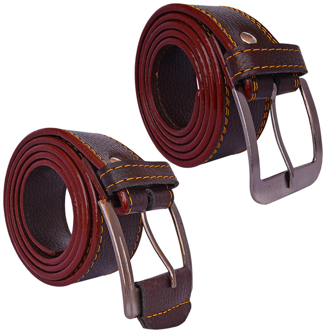 

Sunshopping men s Brown Leatherite belts combo
