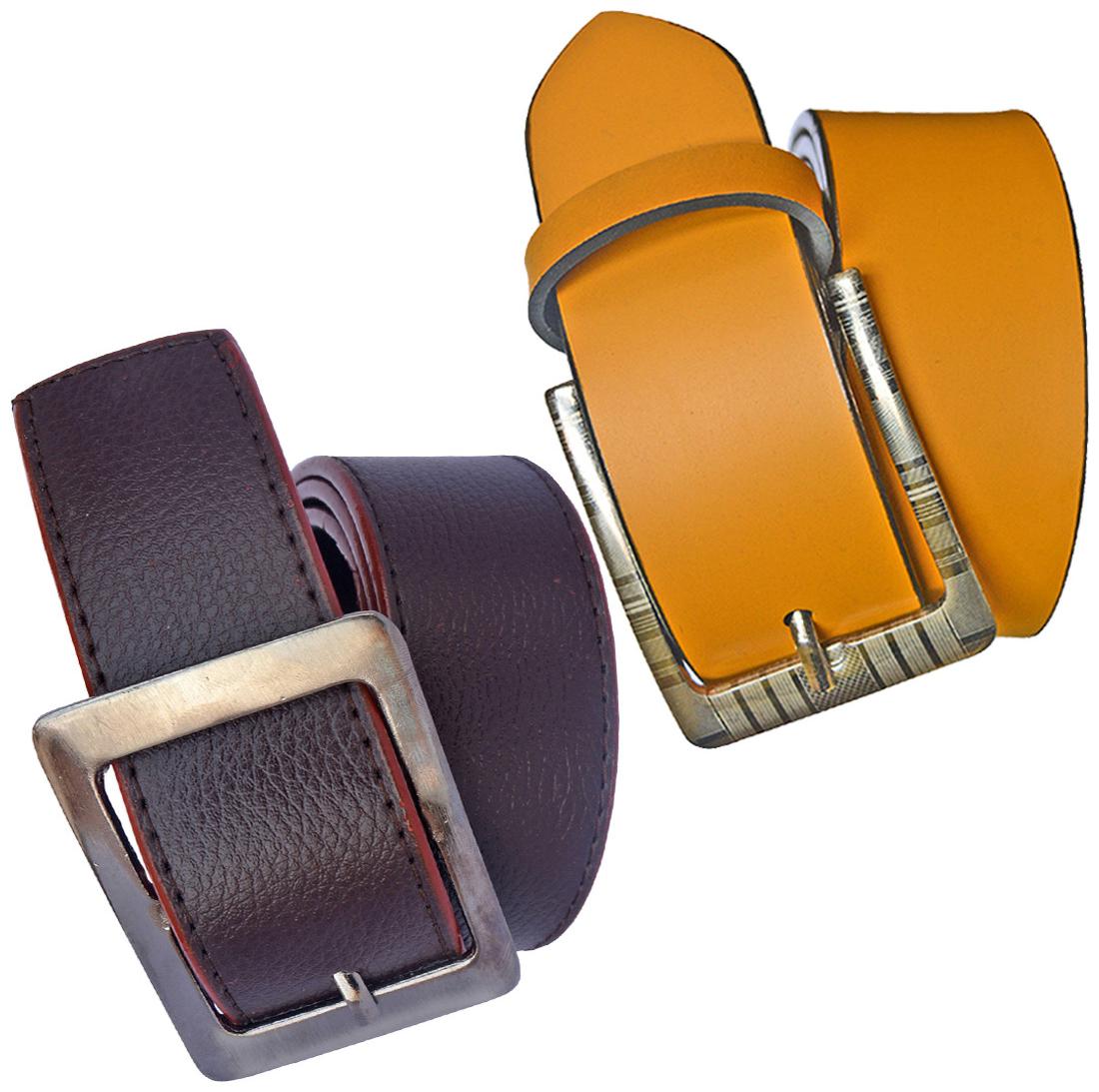 

Sunshopping Men s Brown And Tan Synthetic Belt