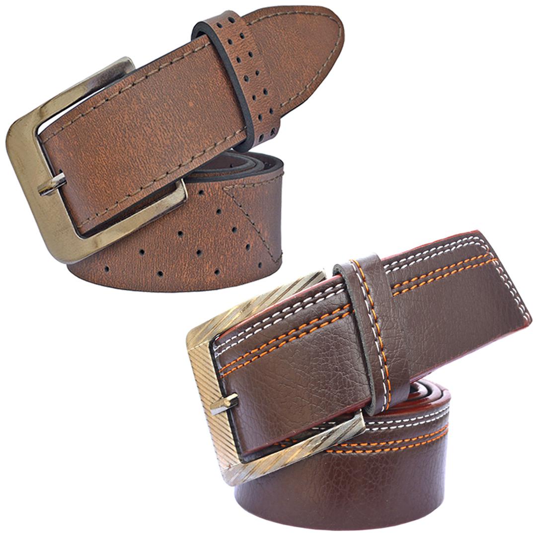

Sunshopping Men s Brown Synthetic Belts Combo
