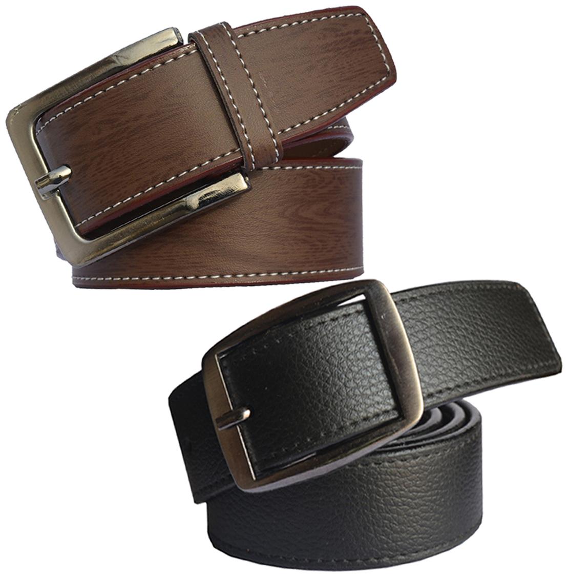 

Sunshopping men s Black and Brown belts combo