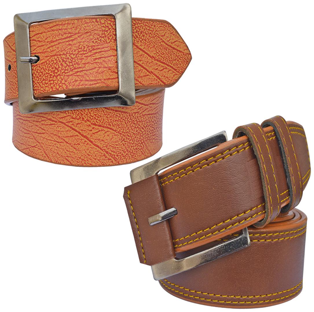 

Sunshopping men s Tan Synthetic belts combo