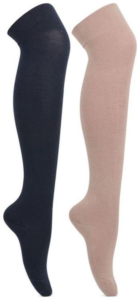 

Tahiro 1Black1Beige Cotton Stockings - Pack Of 2