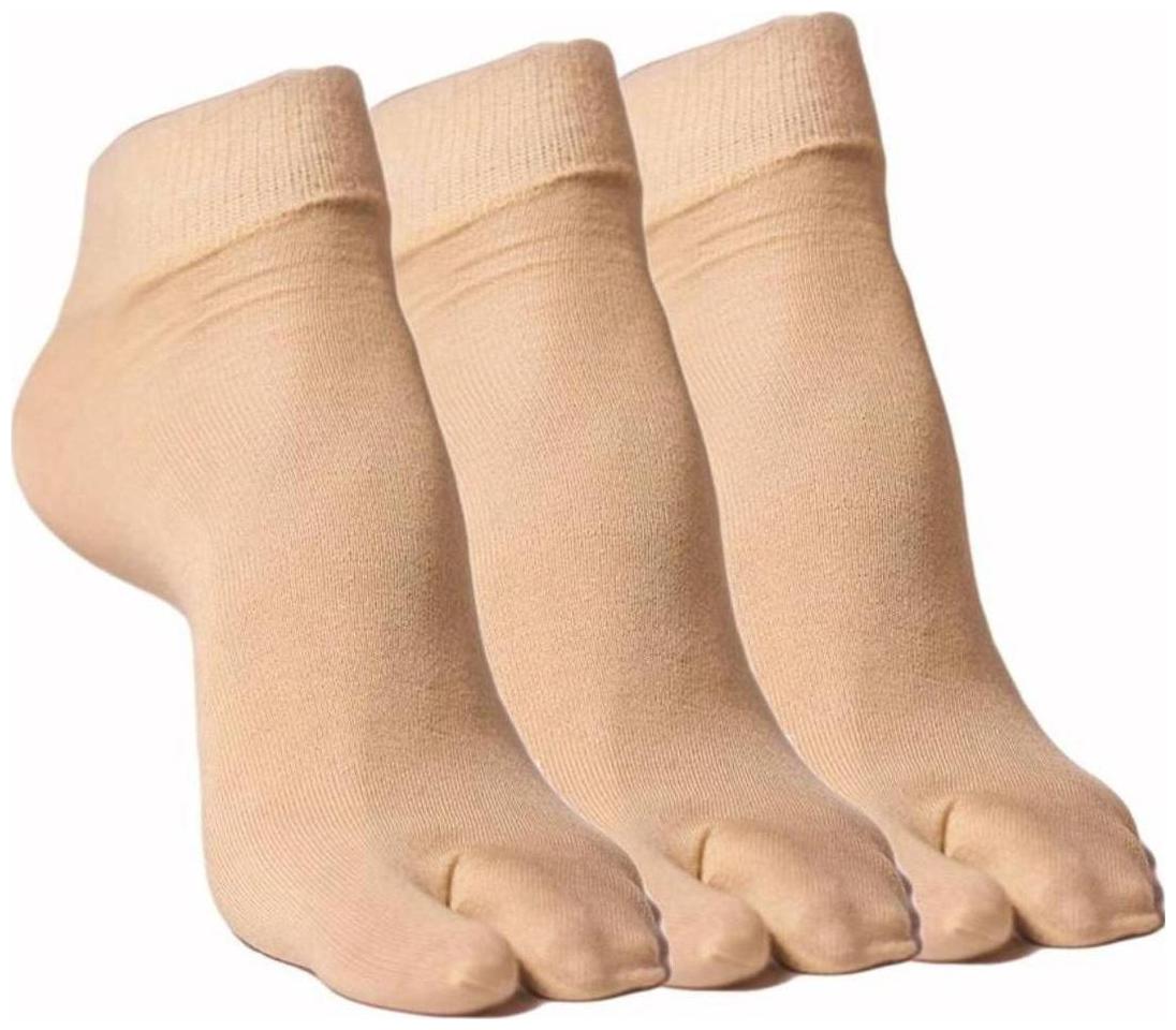 

Tahiro Beige Cotton Thumb Ankle Length Socks - Pack Of 3