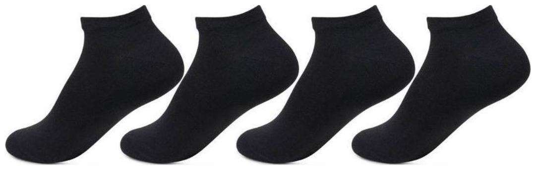 

Tahiro Black Cotton Footies Loafer No Show Socks - Pack Of 4