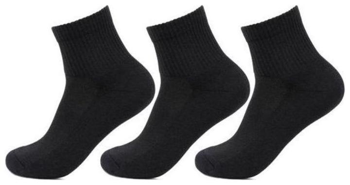 

Tahiro Black Cotton Ankle length socks ( Pack of 3 )