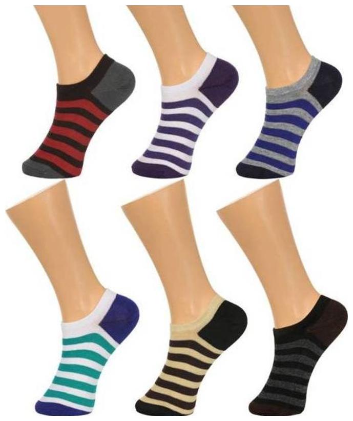 

Tahiro Multicolour Striped Footies Loafer Socks - Pack Of 6