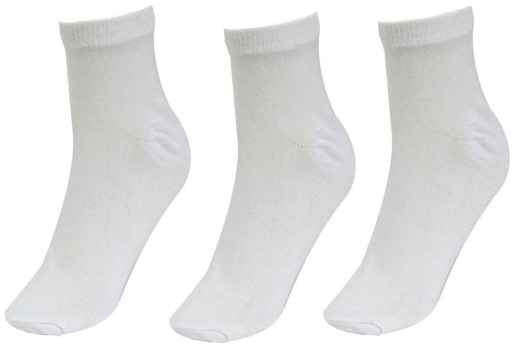 

Tahiro White Cotton Mid Length Socks - Pack Of 3