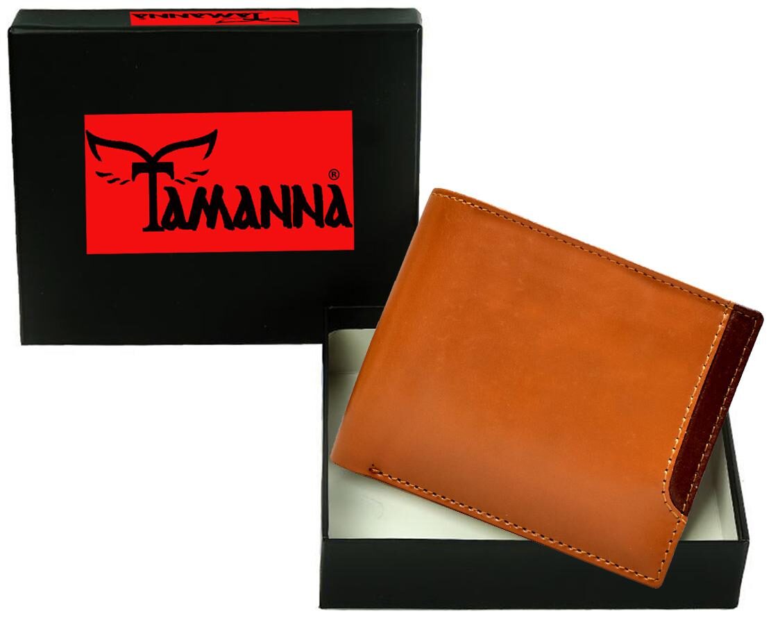 

Tamanna Men Tan Brown Leather Bi-Fold Wallet ( Pack of 1 )
