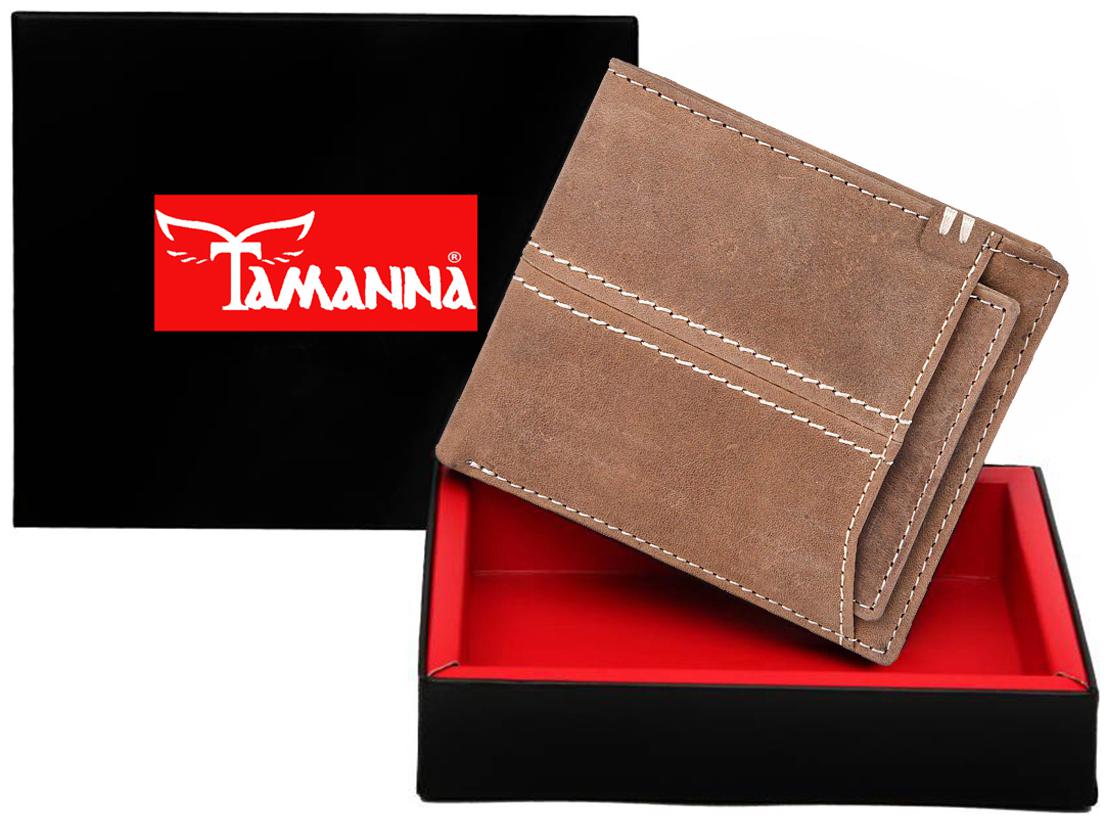 

Tamanna Men Brown Genuine Leather Wallet (3 Card Slots)