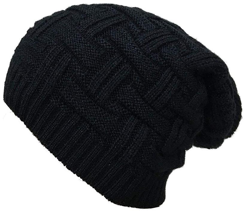

TECH VILLA Beanie for Men Skull Slouchy Winter Woolen Knitted Black Inside Fur Mens Caps Freesize