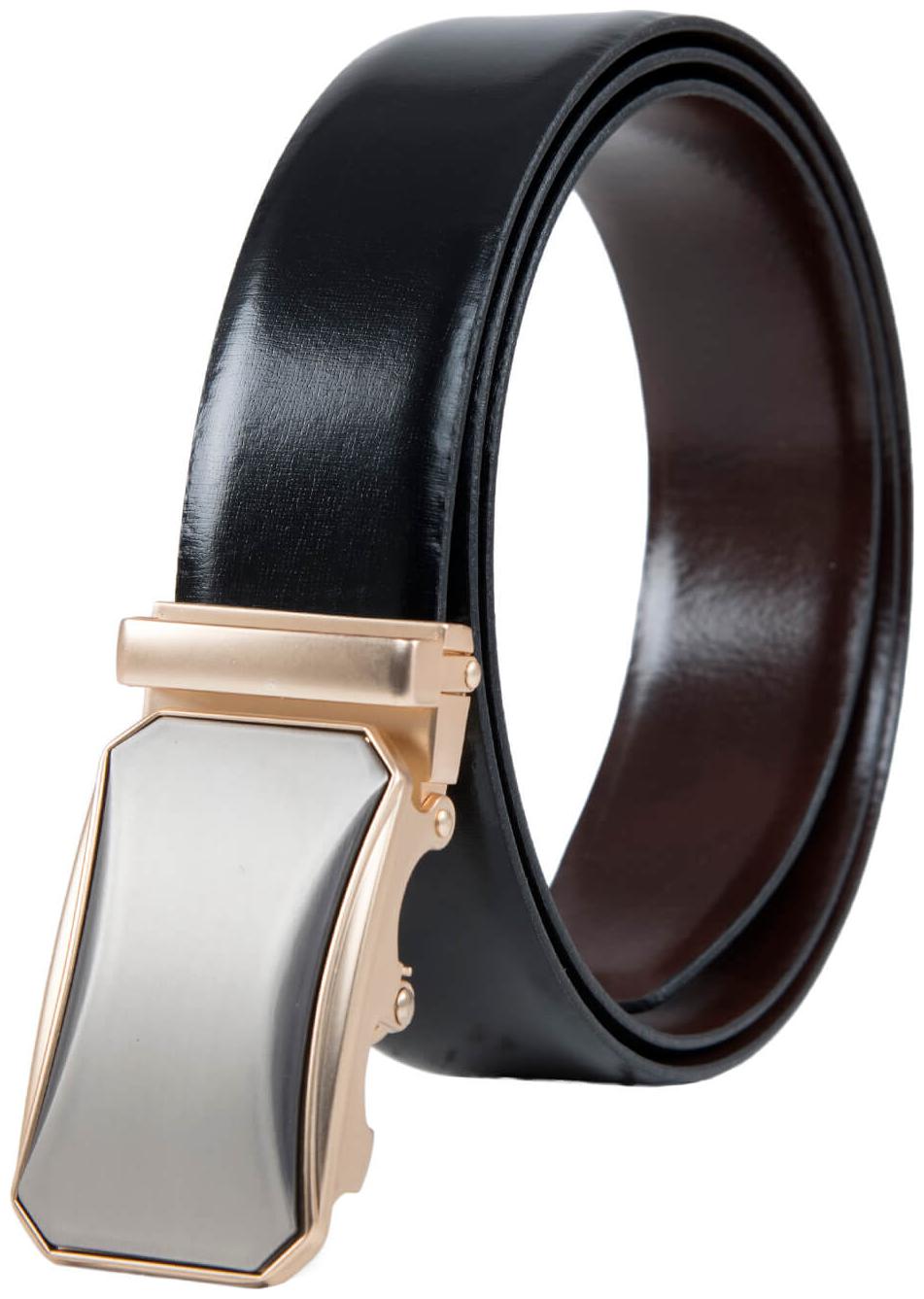 

The Armanto Textured Reversible Formal Belt with Golden Buckle