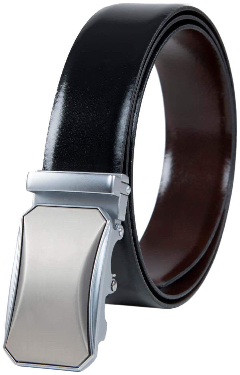 

The Armanto Textured Reversible Formal Belt with Silver Buckle