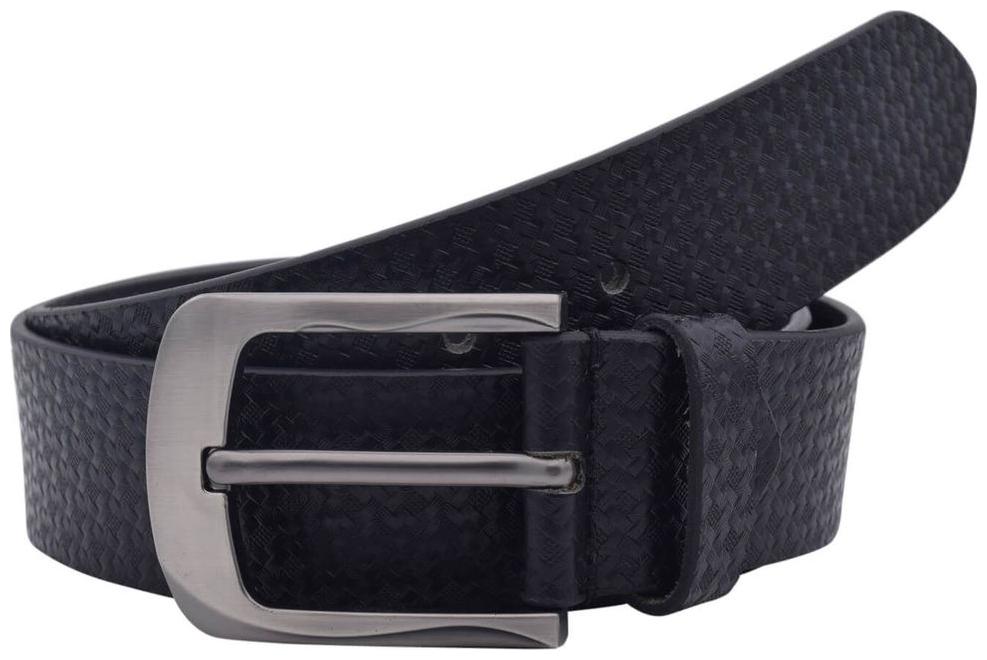 

The Black Textured Genuine Leather Casual Belt