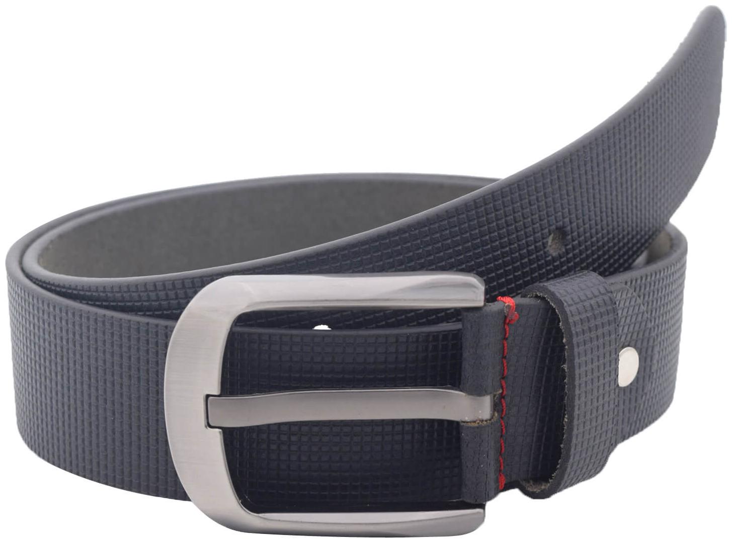 

The Black Textured Genuine Leather Casual Belt