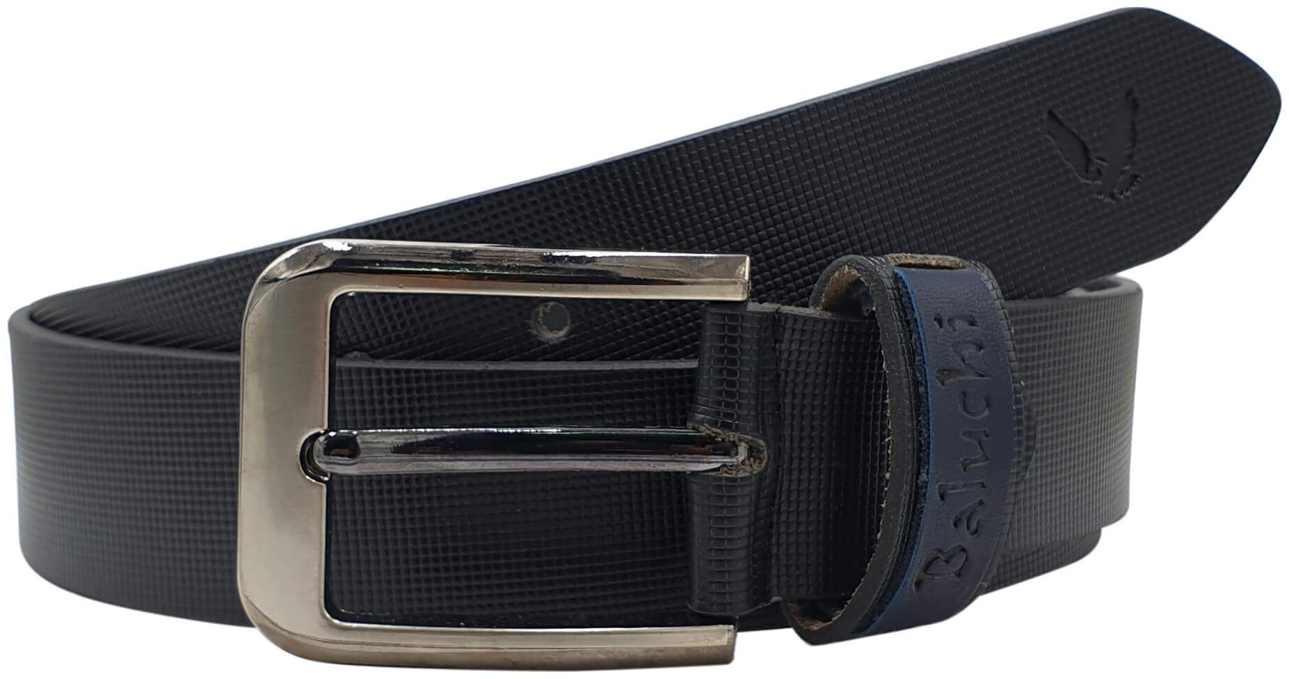 

The Black Textured Genuine Leather Casual Belt