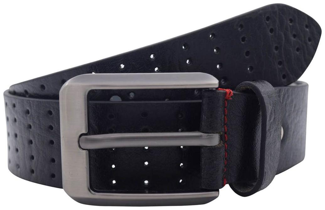

The Black Textured Genuine Leather Casual Belt