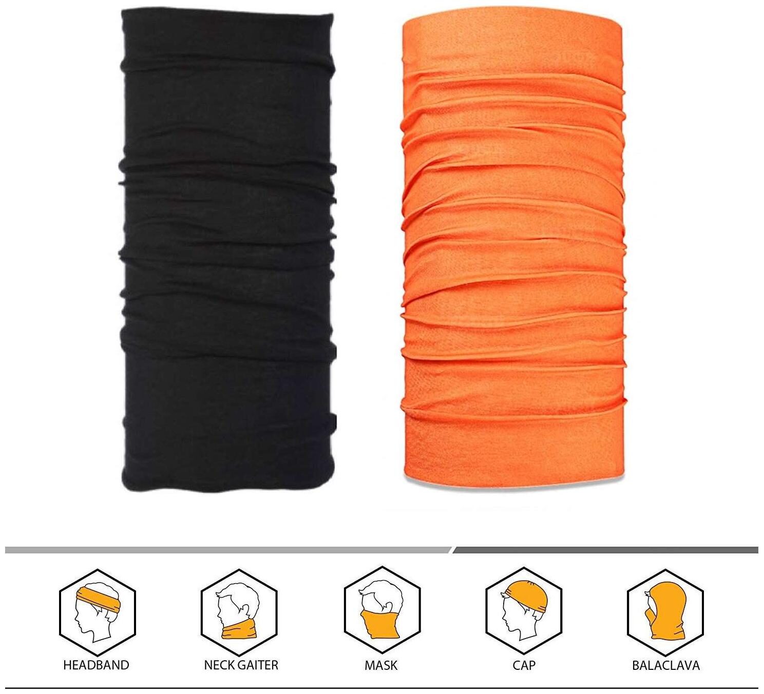 

The Blazze 2PCS Outdoor Headscarves for ATV UTV riding Seamless Bandanas Tube High Elastic Headband with UV Resistance Womens and Mens Headband Headwear Headwrap