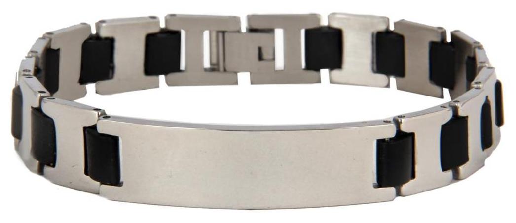 

ZIVOM Men Stainless Steel Black Accent Bracelet