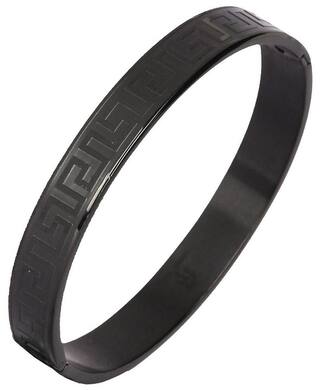 ZIVOM Surgical Stainless Steel Cartier Black Oval Macho Kada Bracelet For Men