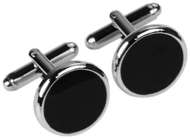 Tiekart Black Chrome Plated Cufflinks For Men