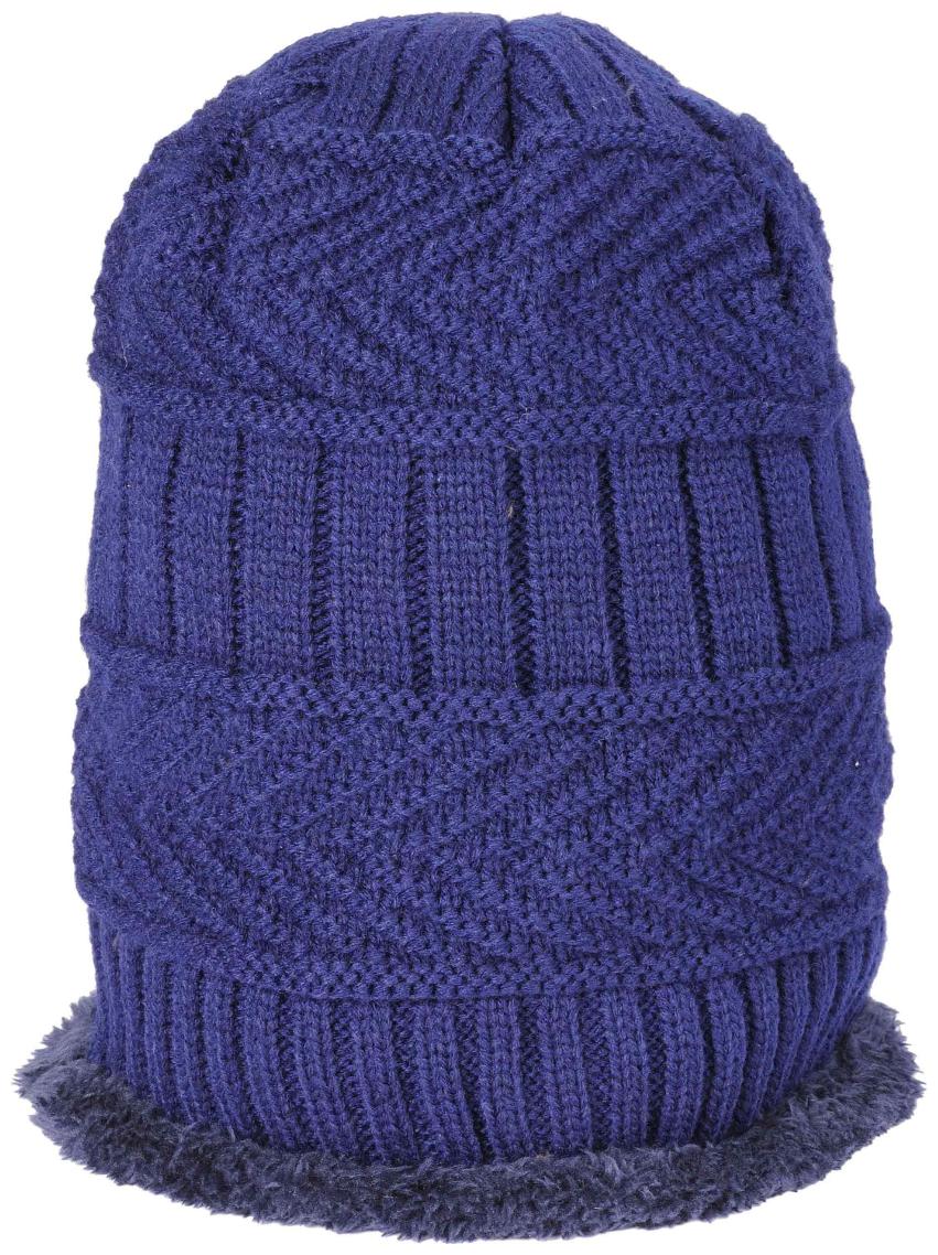 

Tiekart Blue Woollen Warm Winter Caps For Men