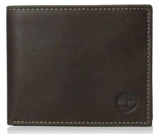 

Timberland Cloudy Passcase Brown Genuine Leather Credit Card Bifold Mens Wallet
