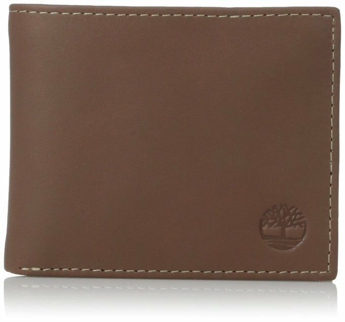 

TIMBERLAND HUNTER PASSCASE BROWN GENUINE LEATHER CREDIT CARD BIFOLD MENS WALLET