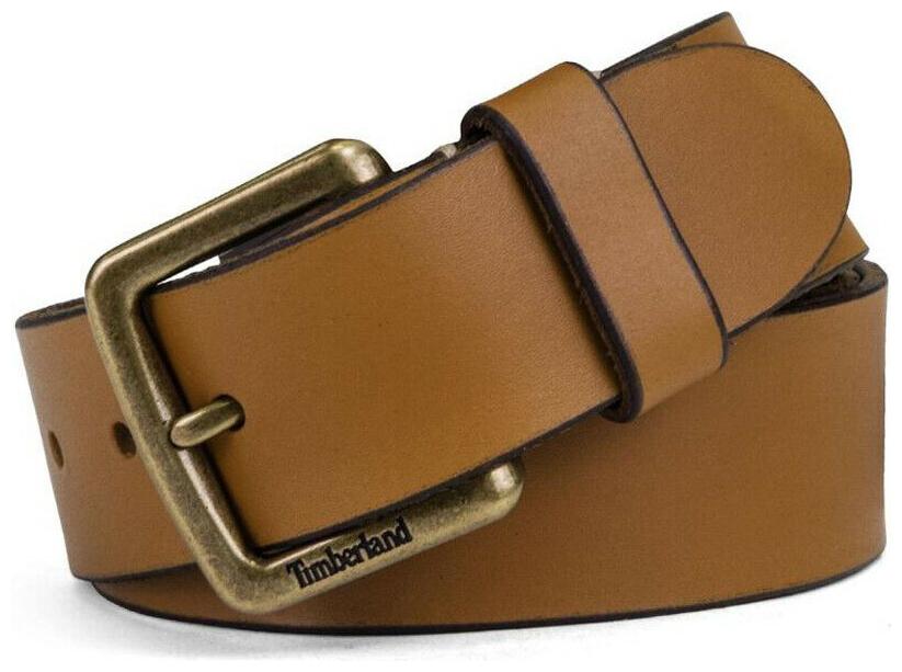 

Timberland Men s Genuine Leather Belt 38MM Metal Tree Patch Logo (Caramel) Brown