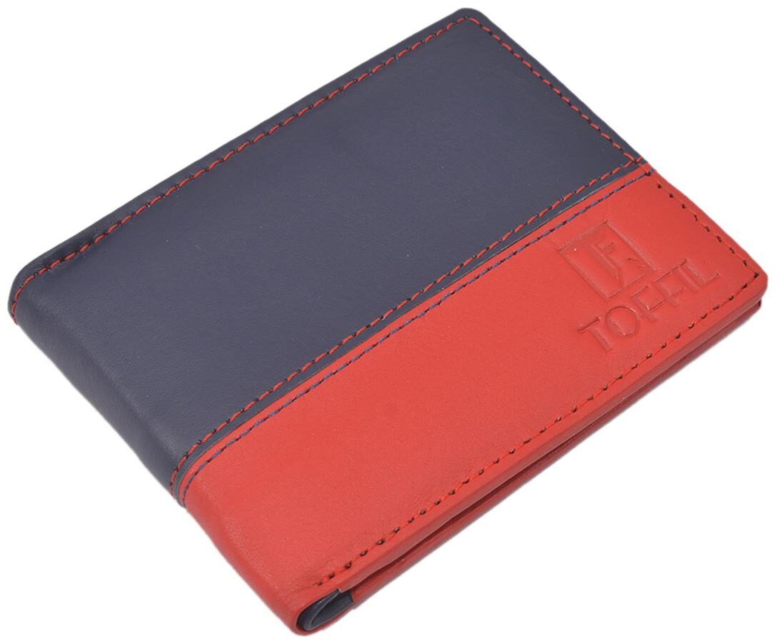 

TOFFIL Men Blue Red Leather Bi-Fold Wallet ( Pack of 1 )