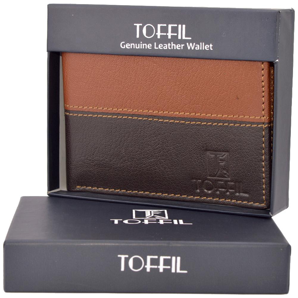 

TOFFIL Men Brown Tan Leather Bi-Fold Wallet ( Pack of 1 )