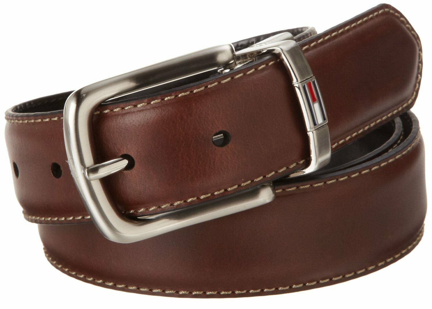 

Tommy Hilfiger Men s Leather Reversible Dress Belt In Black Brown 11tl08x014
