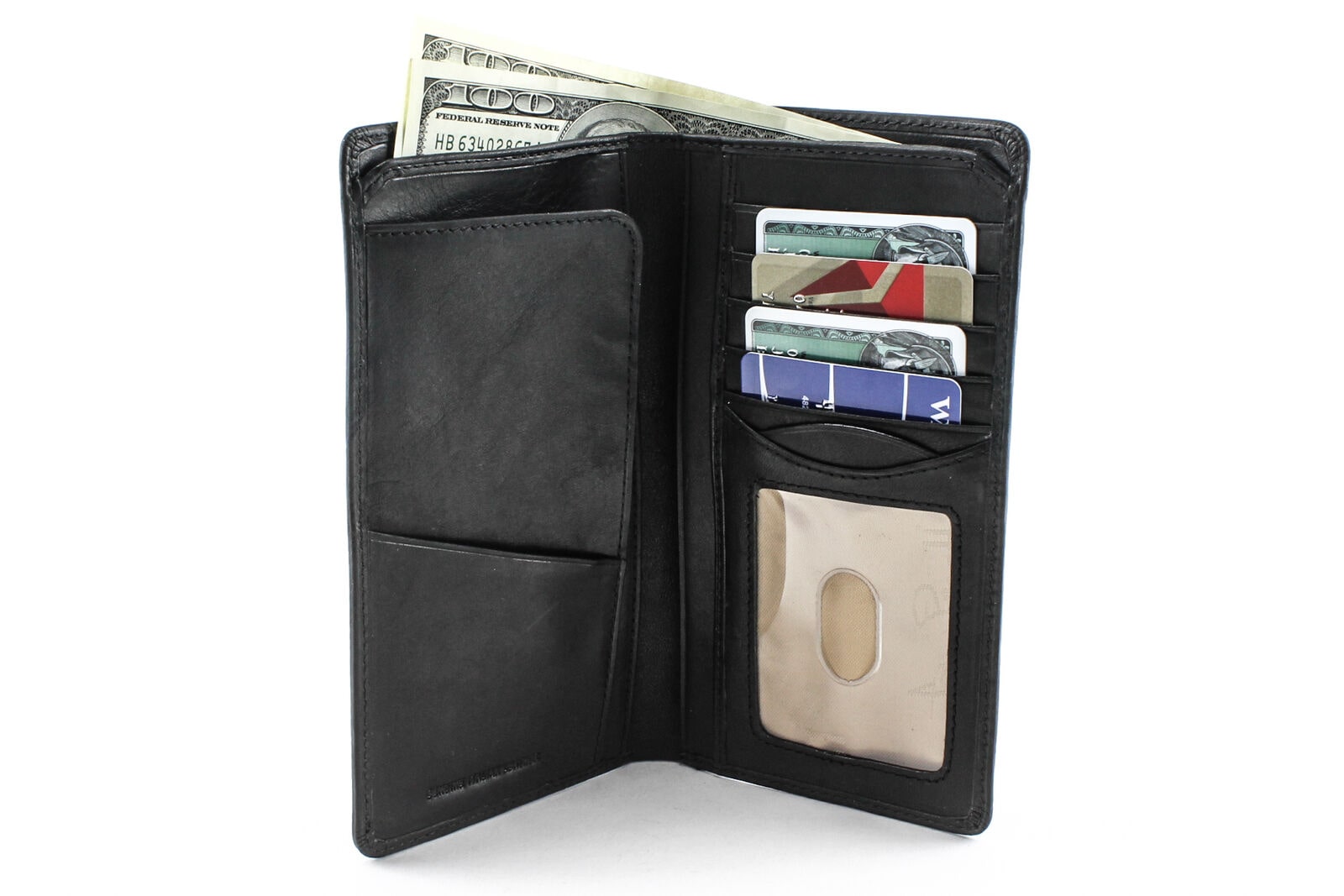 

Tony Perotti Bifold Leather Combination Checkbook Wallet with ID