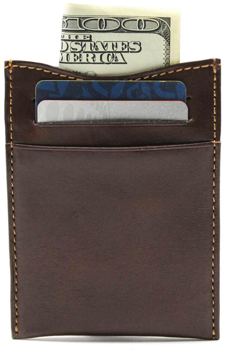 

Tony Perotti Italian Leather Spring Tension Money Clip w Card Slot