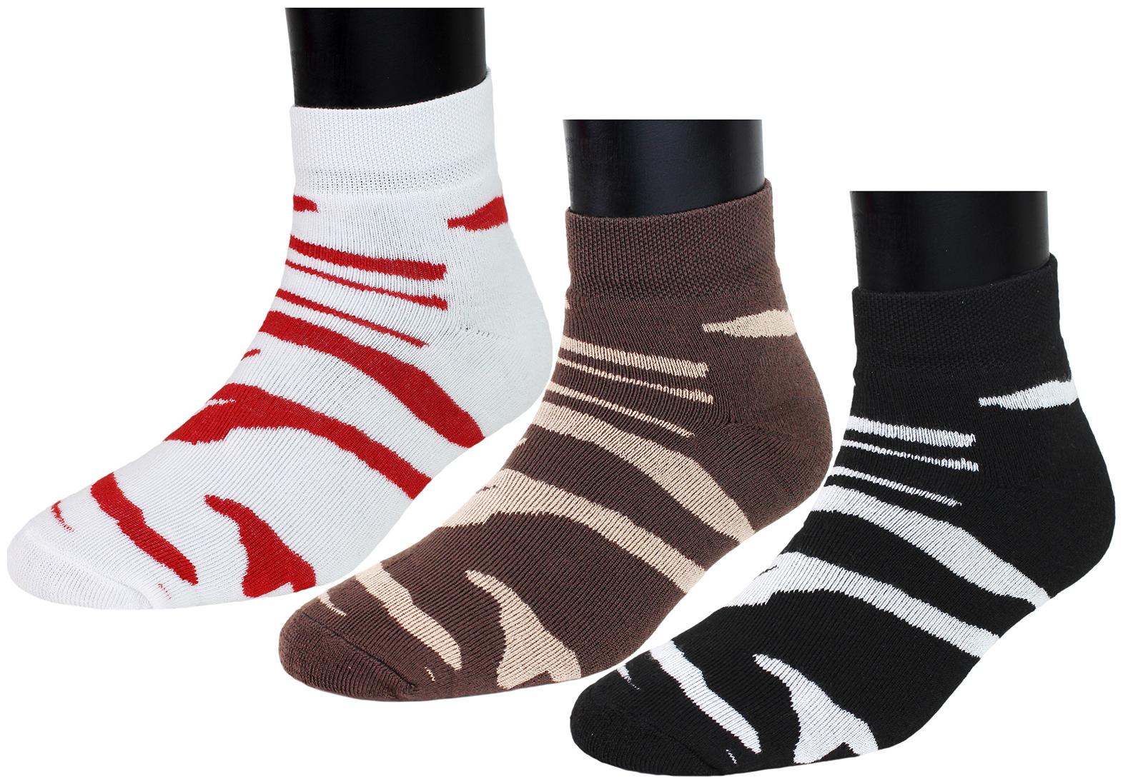

TOP N TOE Black White Cotton Ankle length socks ( Pack of 3 )