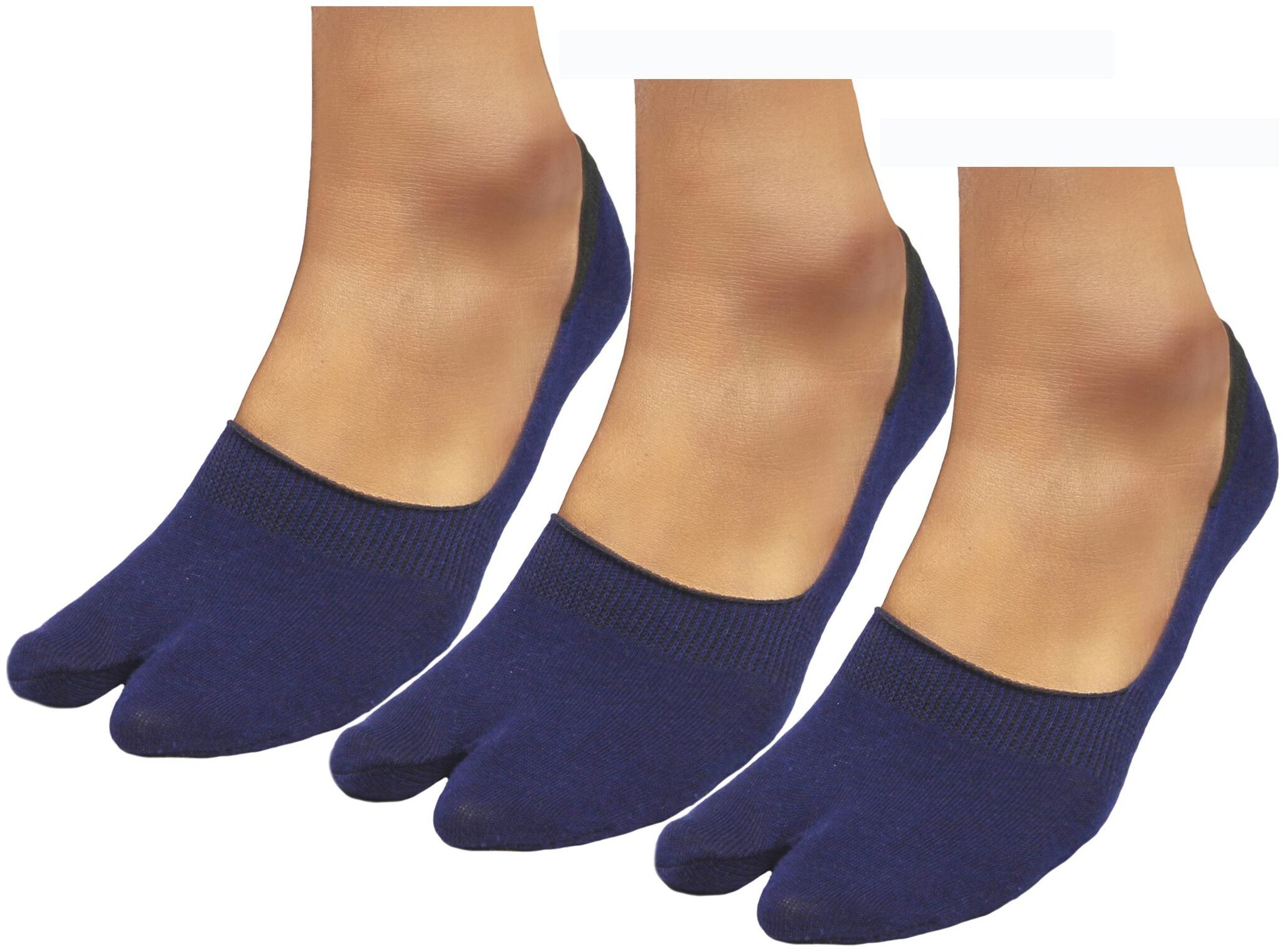 

Top N Toe Women 3 Pairs Navy Blue Cotton No Show Loafer Thumb Socks S1204
