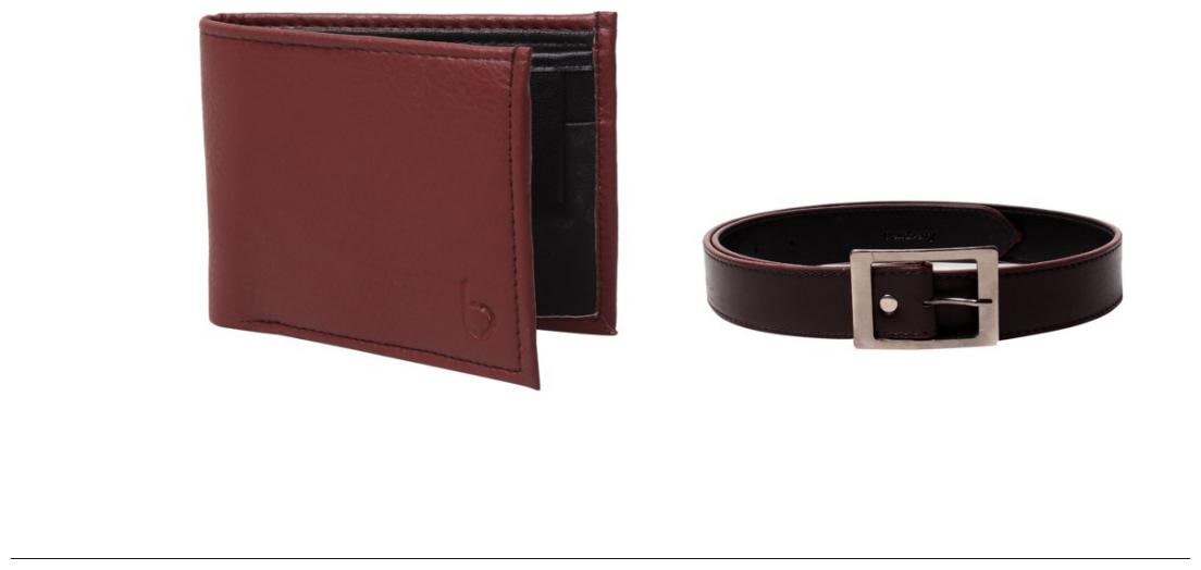 

Trendberry belt wallet combo- Brown