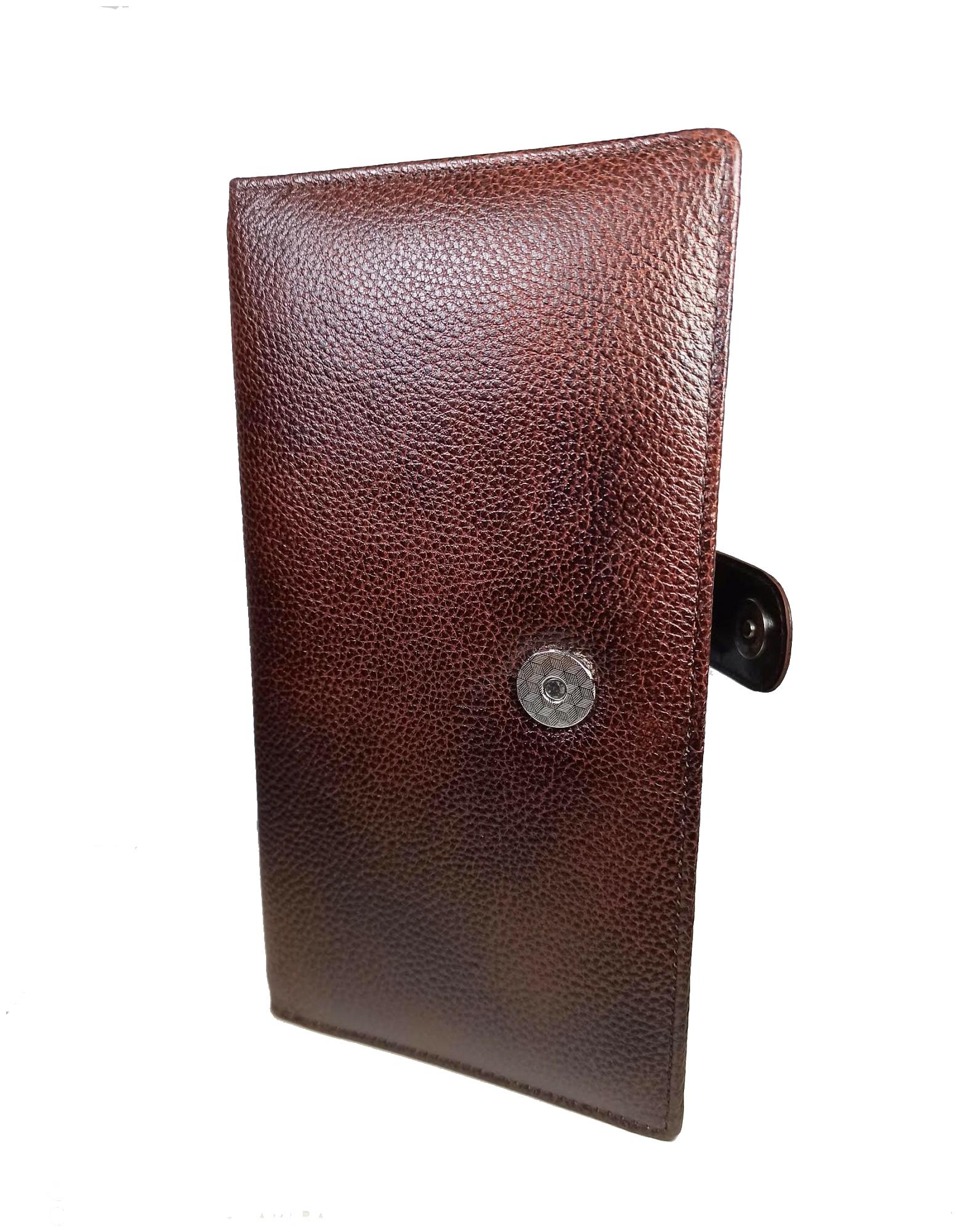 

Trendy Spark Passport Cheque Book Holder - Genuine Leather -Brown